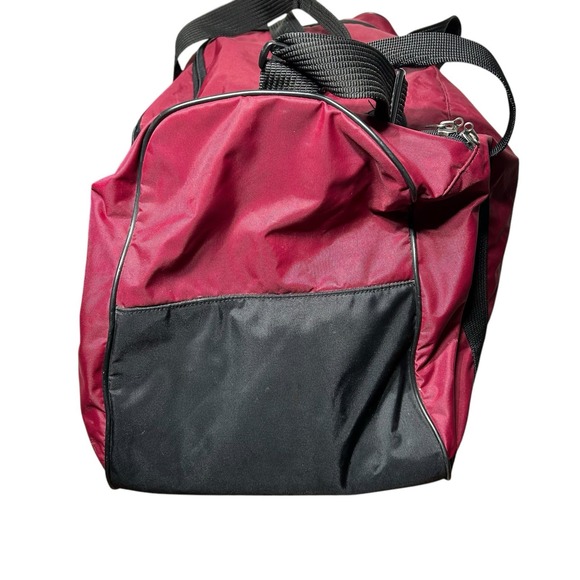 Nike Gym Duffel Bag Vintage 90s Y2K Red Black Travel Large 21" Embroidered Logo - Picture 3 of 11